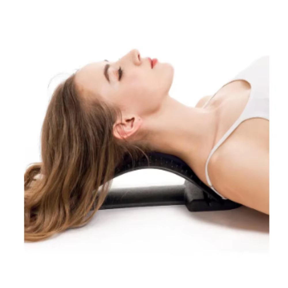 Multi-Level Adjustable Back Stretcher and Massager for Lumbar and Cervical Spine Support