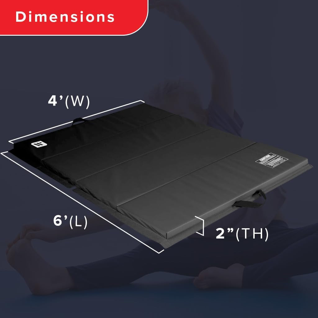 - 4 Ft X 6 Ft X 2 - Personal Fitness & Exercise Mat for Home Workout - Lightweight and Folds for Carrying – All Purpose Gym Mat – Thick Mat for Yoga, Pilates, Stretches, Floor Exercises